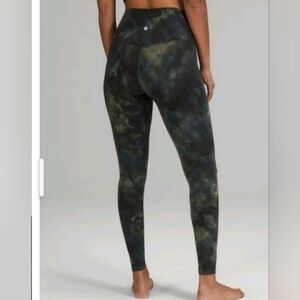 lululemon athletica Black and Green Patterned Leggings